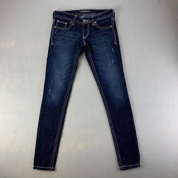 Express Denim - Express Womens Jeans 0 Dark Wash Skinny Legging Low Rise Stretch Stella